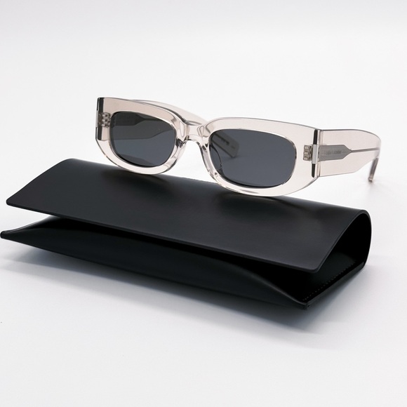 NEW SAINT LAURENT SL697 003 CLEAR GRAY UNISEX SUNGLASSES SAINT LAURENT SL 697 - Picture 1 of 9